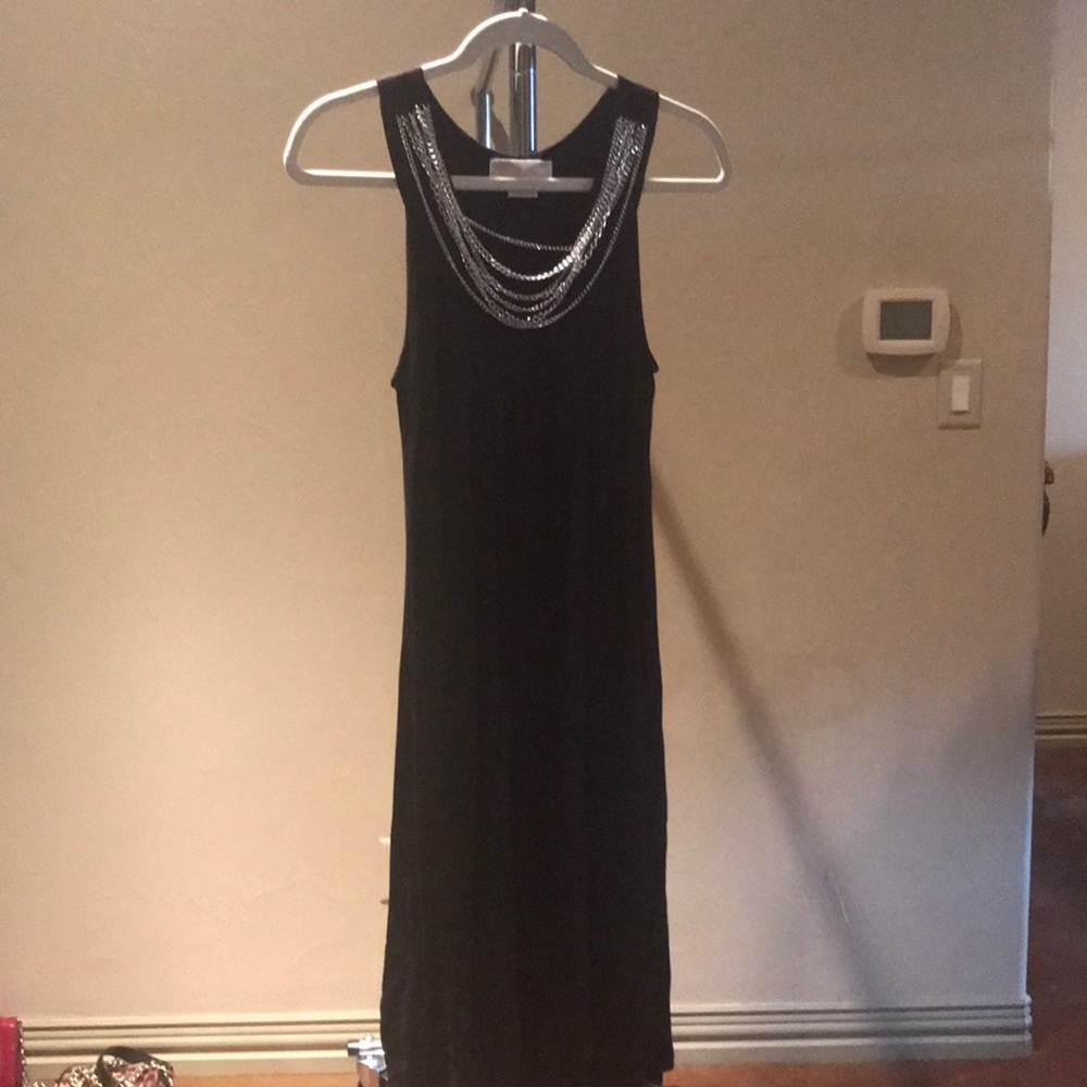 Black dress with silver collar